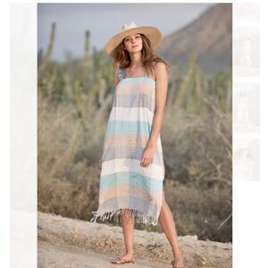 Mirth Caftan striped todos santos maxi dress size small Anthropologie